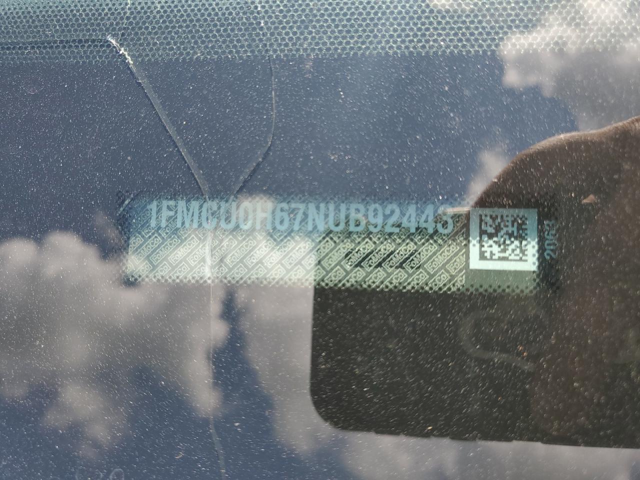 2022 Ford Escape Sel VIN: 1FMCU0H67NUB92443 Lot: 62639805