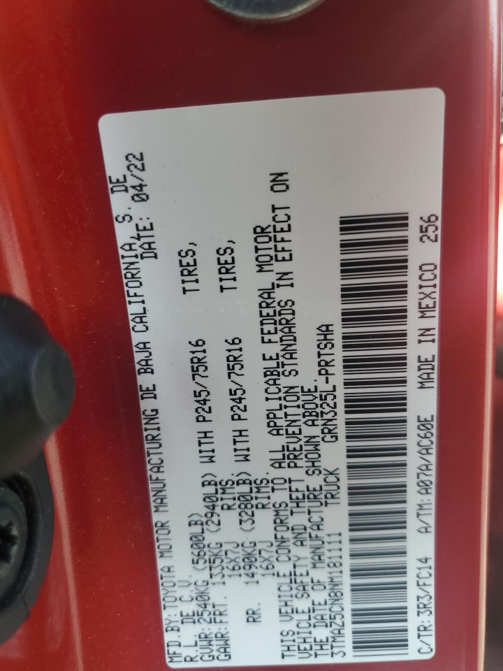 2022 Toyota Tacoma Double Cab VIN: 3TMAZ5CN8NM181111 Lot: 62294185