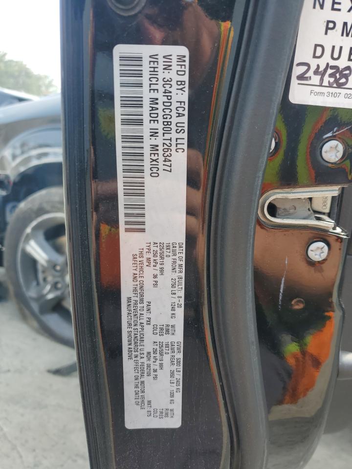 2020 Dodge Journey Crossroad VIN: 3C4PDCGB0LT263477 Lot: 60574025