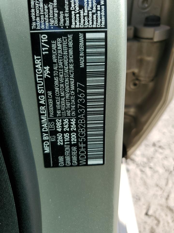 2011 Mercedes-Benz E 350 VIN: WDDHF5GB2BA373677 Lot: 62362365