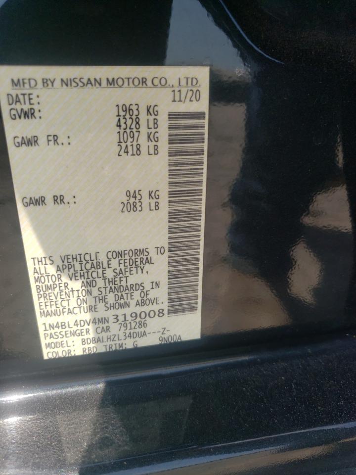 2021 Nissan Altima Sv VIN: 1N4BL4DV4MN319008 Lot: 61765845