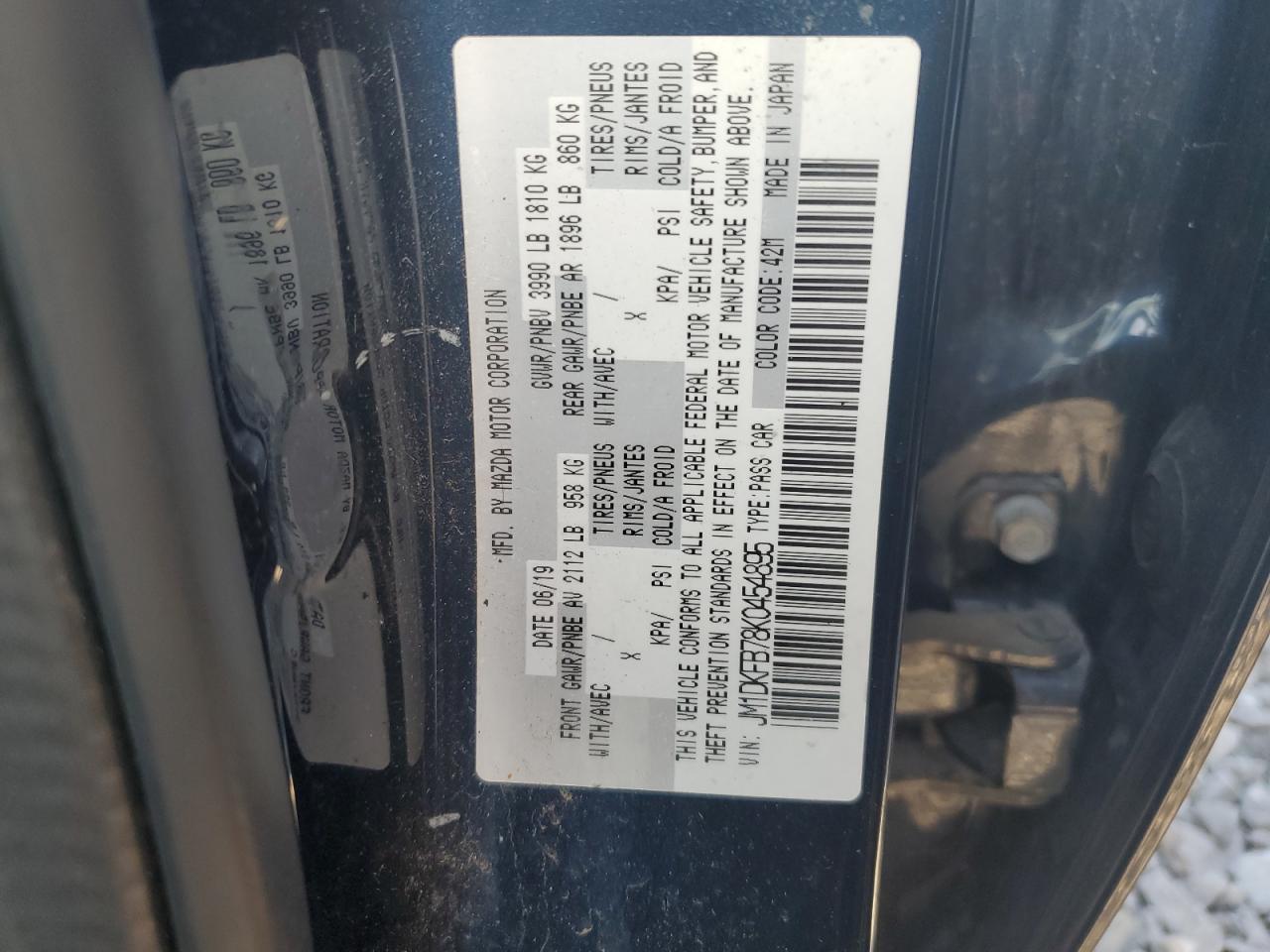 2019 Mazda Cx-3 Sport VIN: JM1DKFB78K0454895 Lot: 60285835