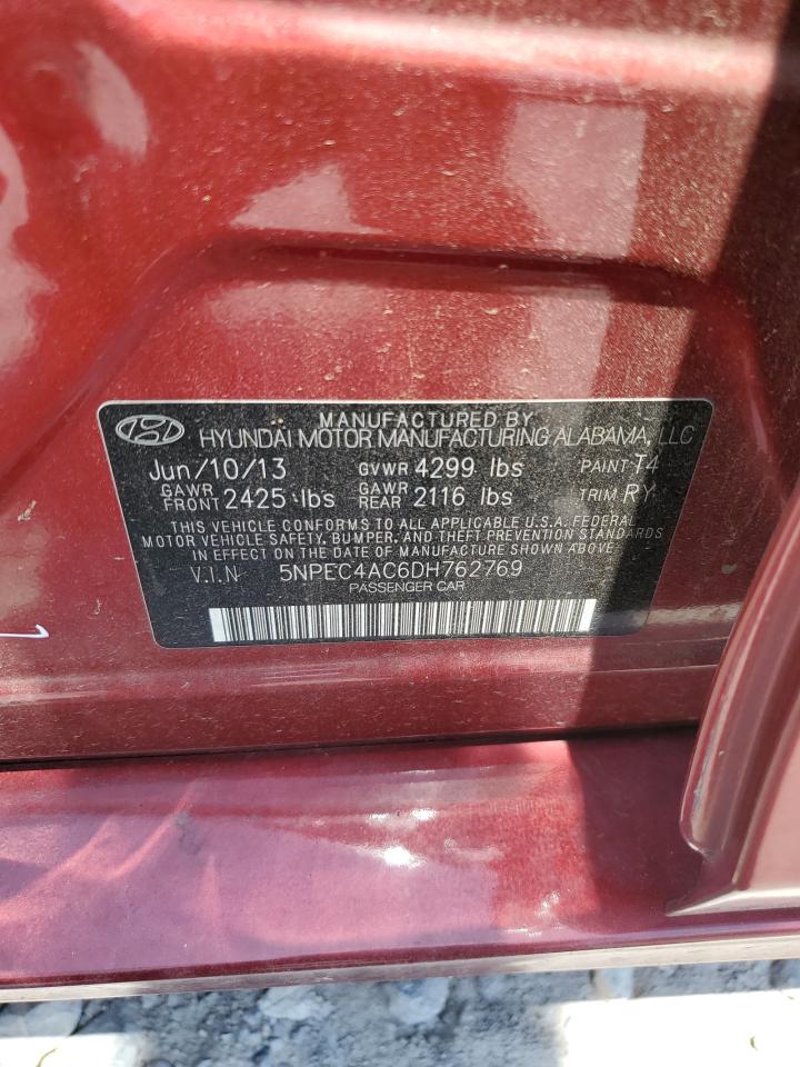 2013 Hyundai Sonata Se VIN: 5NPEC4AC6DH762769 Lot: 61873675
