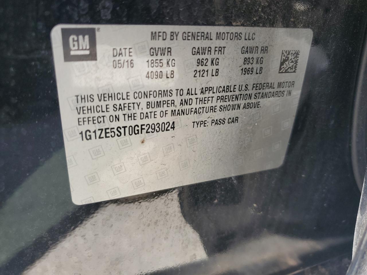 CHEVROLET MALIBU 2016 VIN 1G1ZE5ST0GF293024 фото 12