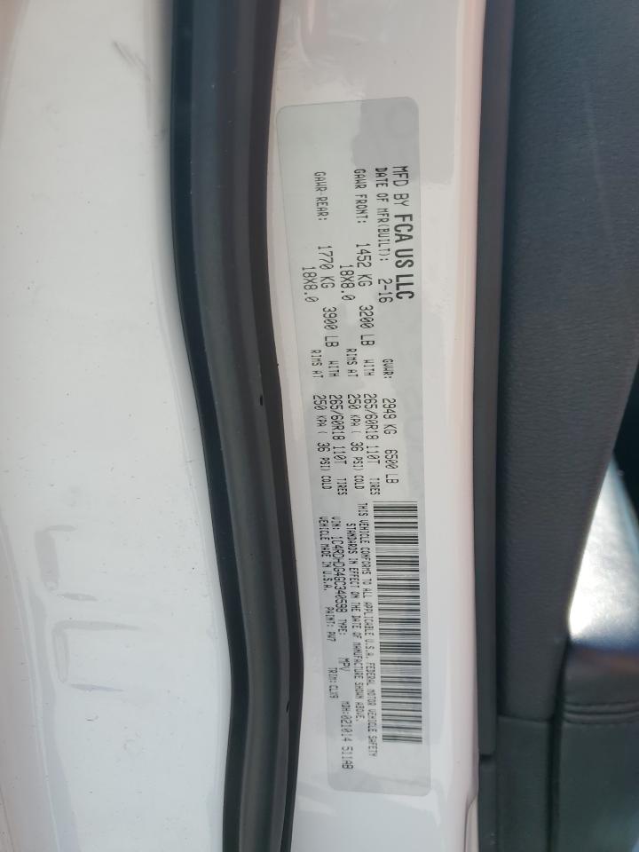 2016 Dodge Durango Limited VIN: 1C4RDHDG4GC340598 Lot: 62467635