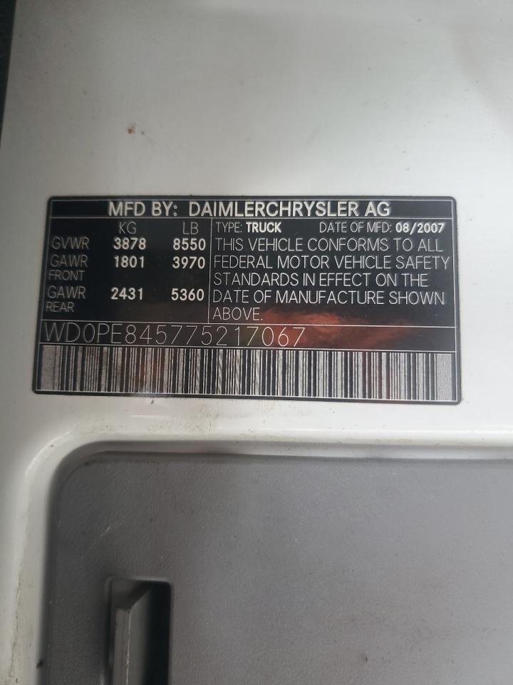 2007 Dodge Sprinter 2500 VIN: WD0PE845775217067 Lot: 60451625