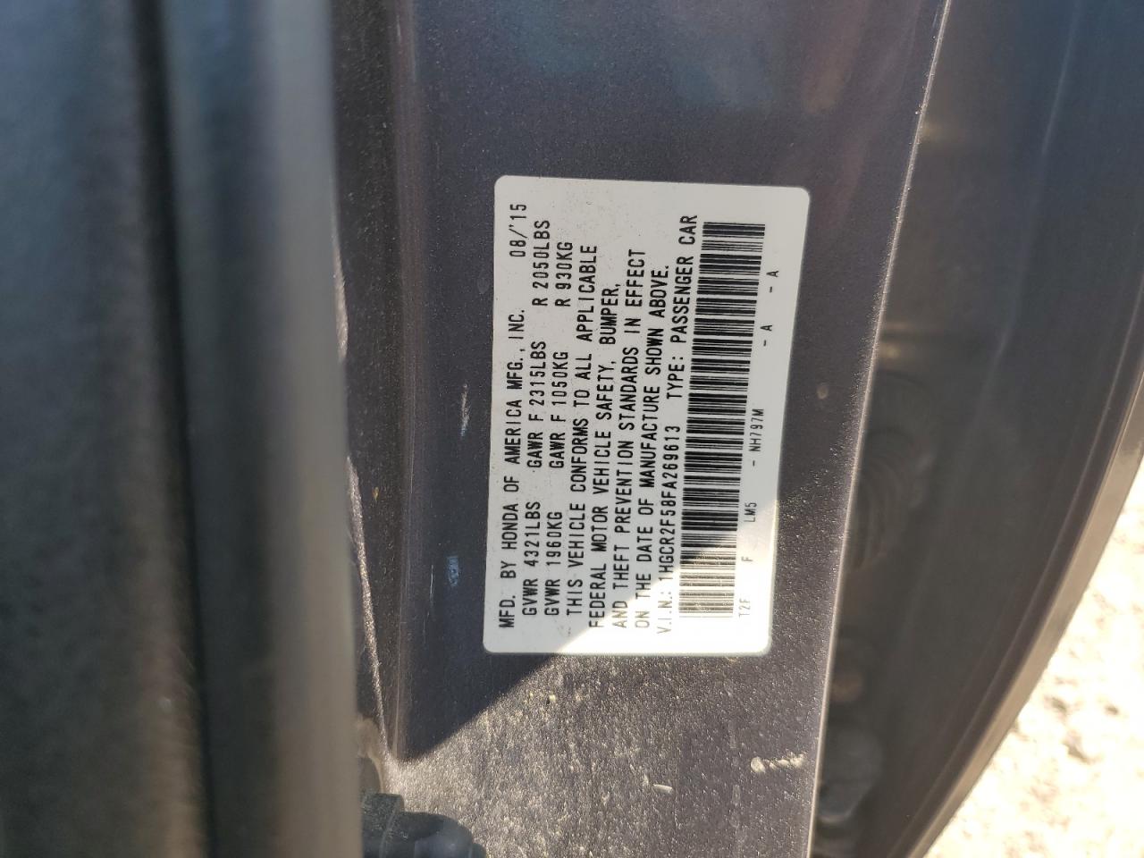 HONDA ACCORD 2015 VIN 1HGCR2F58FA269613 photo 12