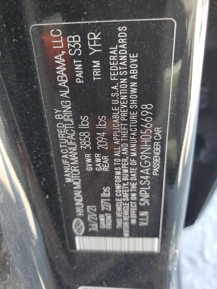 2022 Hyundai Elantra Sel VIN: 5NPLS4AG9NH056698 Lot: 61236705