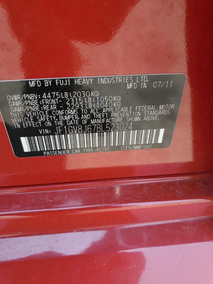 2011 Subaru Impreza Wrx Sti VIN: JF1GV8J67BL523024 Lot: 59679955
