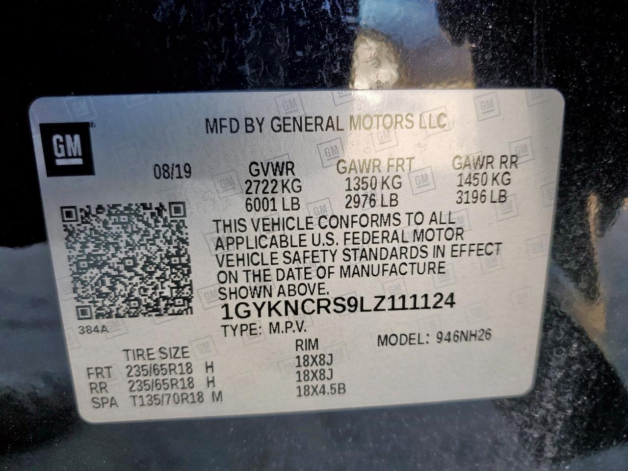 2020 Cadillac Xt5 Premium Luxury VIN: 1GYKNCRS9LZ111124 Lot: 61025195