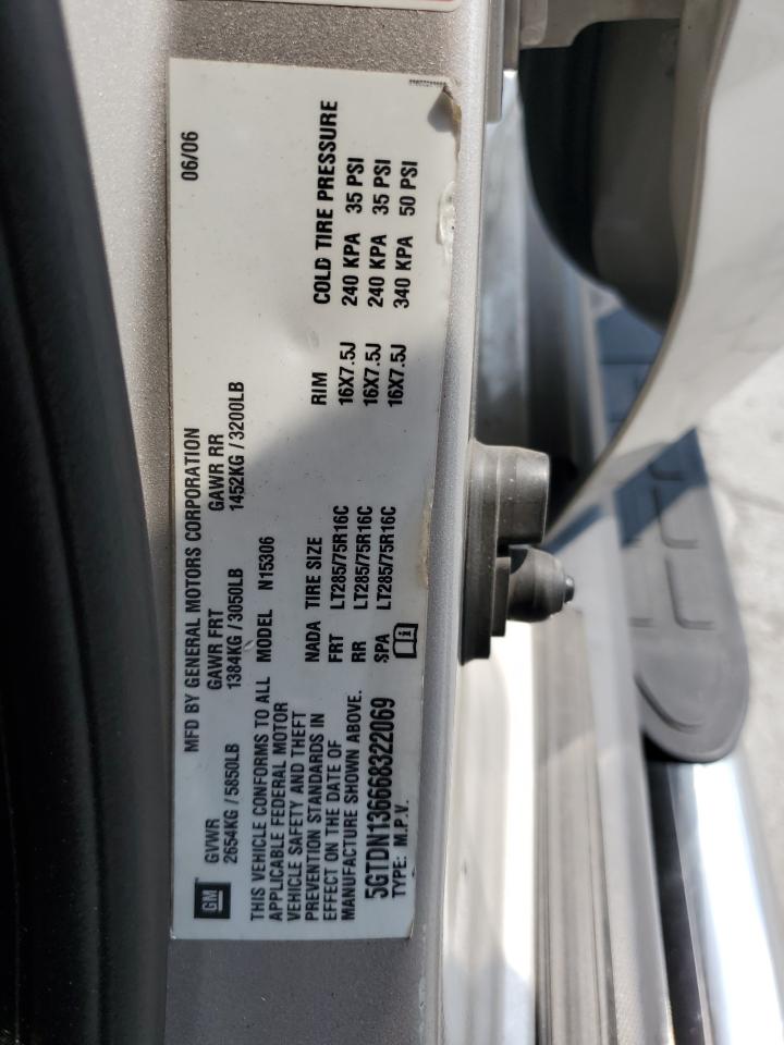 2006 Hummer H3 VIN: 5GTDN136668322069 Lot: 59858415