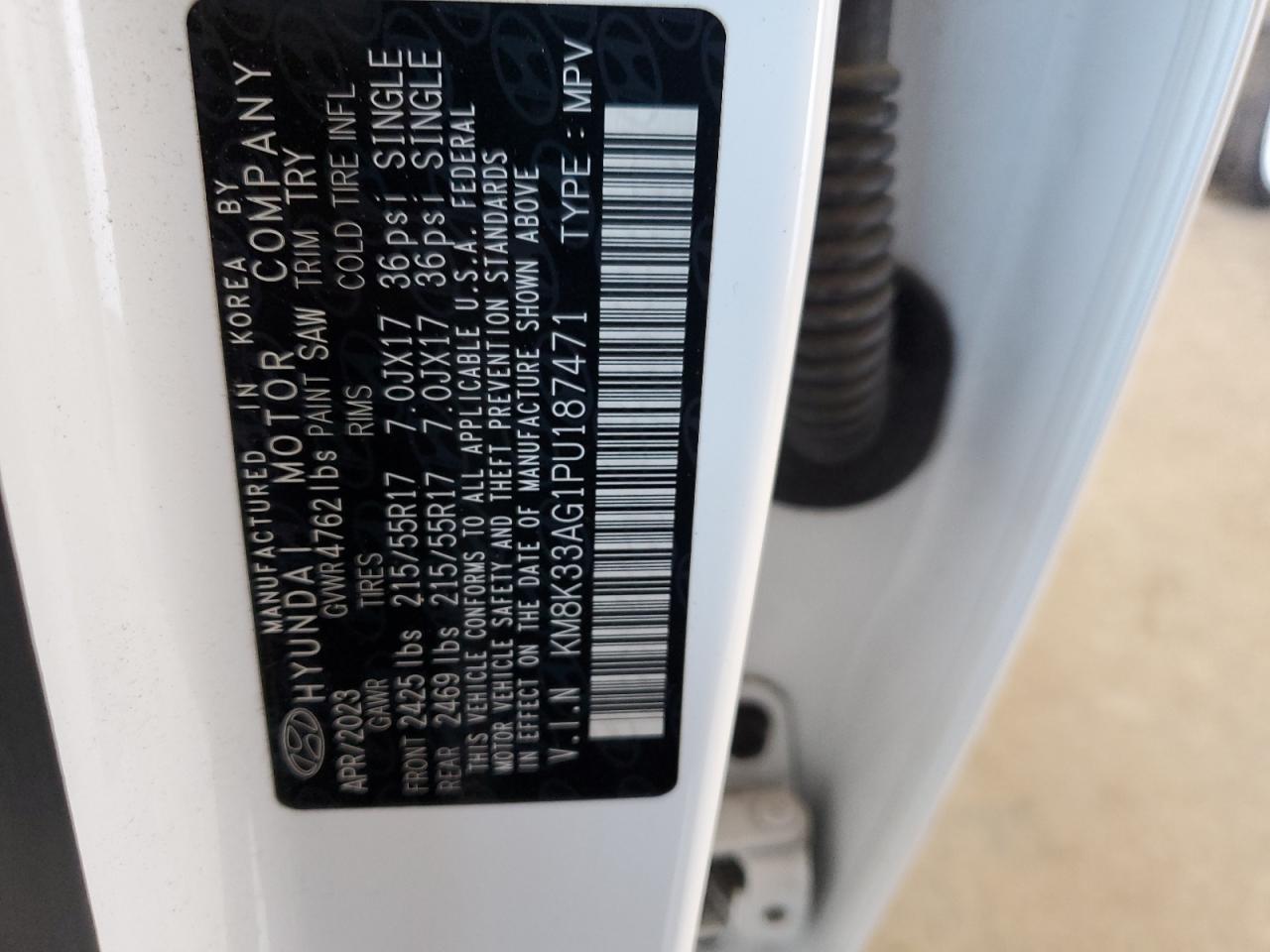 km8k33ag1pu187471 KM8K33AG1PU187471 2023 Hyundai Kona Sel