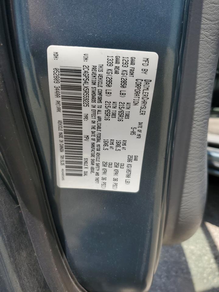 2005 Chrysler Town & Country Touring VIN: 2C4GP54LX5R559225 Lot: 62607675