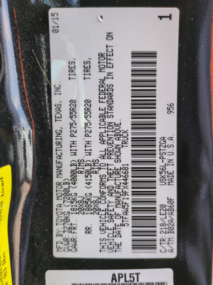 2015 Toyota Tundra Crewmax 1794 VIN: 5TFAW5F19FX446681 Lot: 61875405