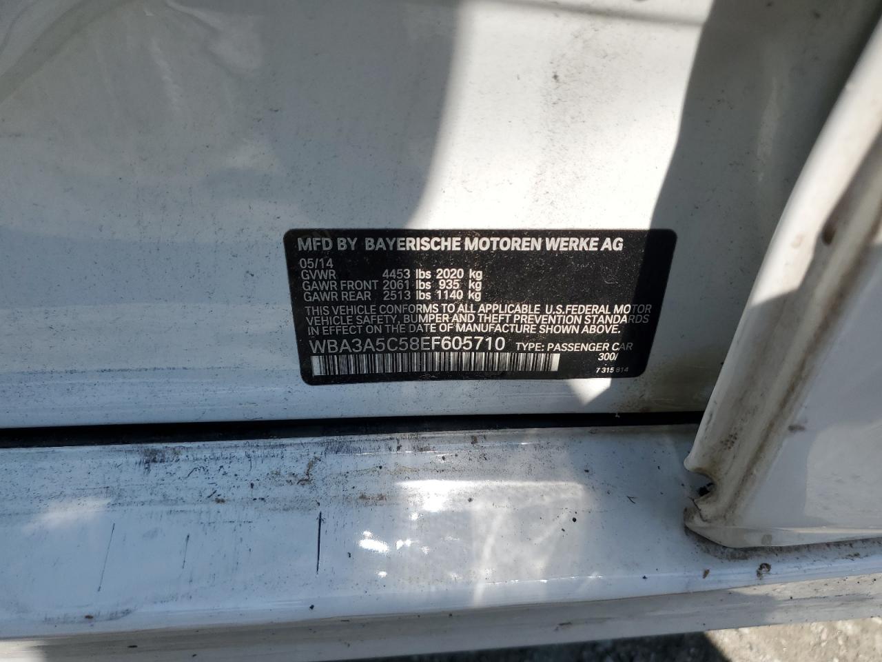 WBA3A5C58EF605710 2014 BMW 328 I