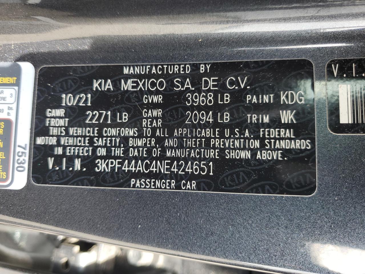2022 Kia Forte Gt VIN: 3KPF44AC4NE424651 Lot: 61181155
