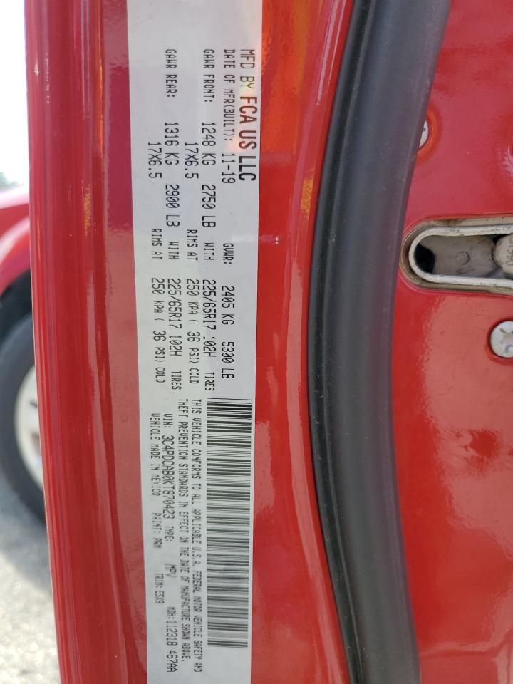 2019 Dodge Journey Se VIN: 3C4PDCAB0KT870423 Lot: 59993575