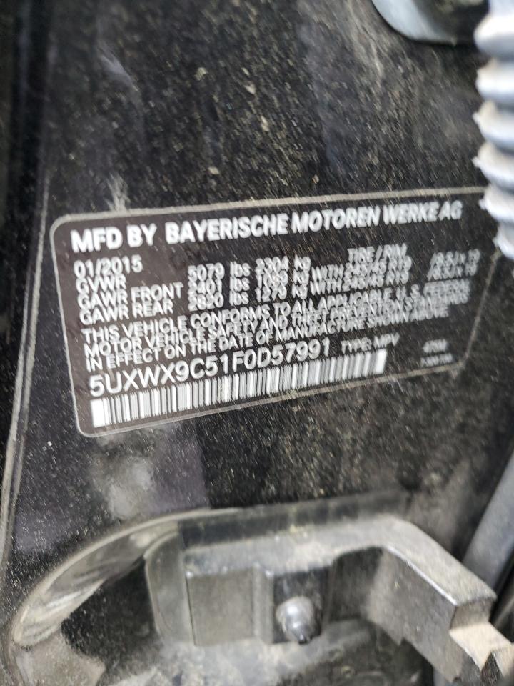 2015 BMW X3 xDrive28I VIN: 5UXWX9C51F0D57991 Lot: 62870555