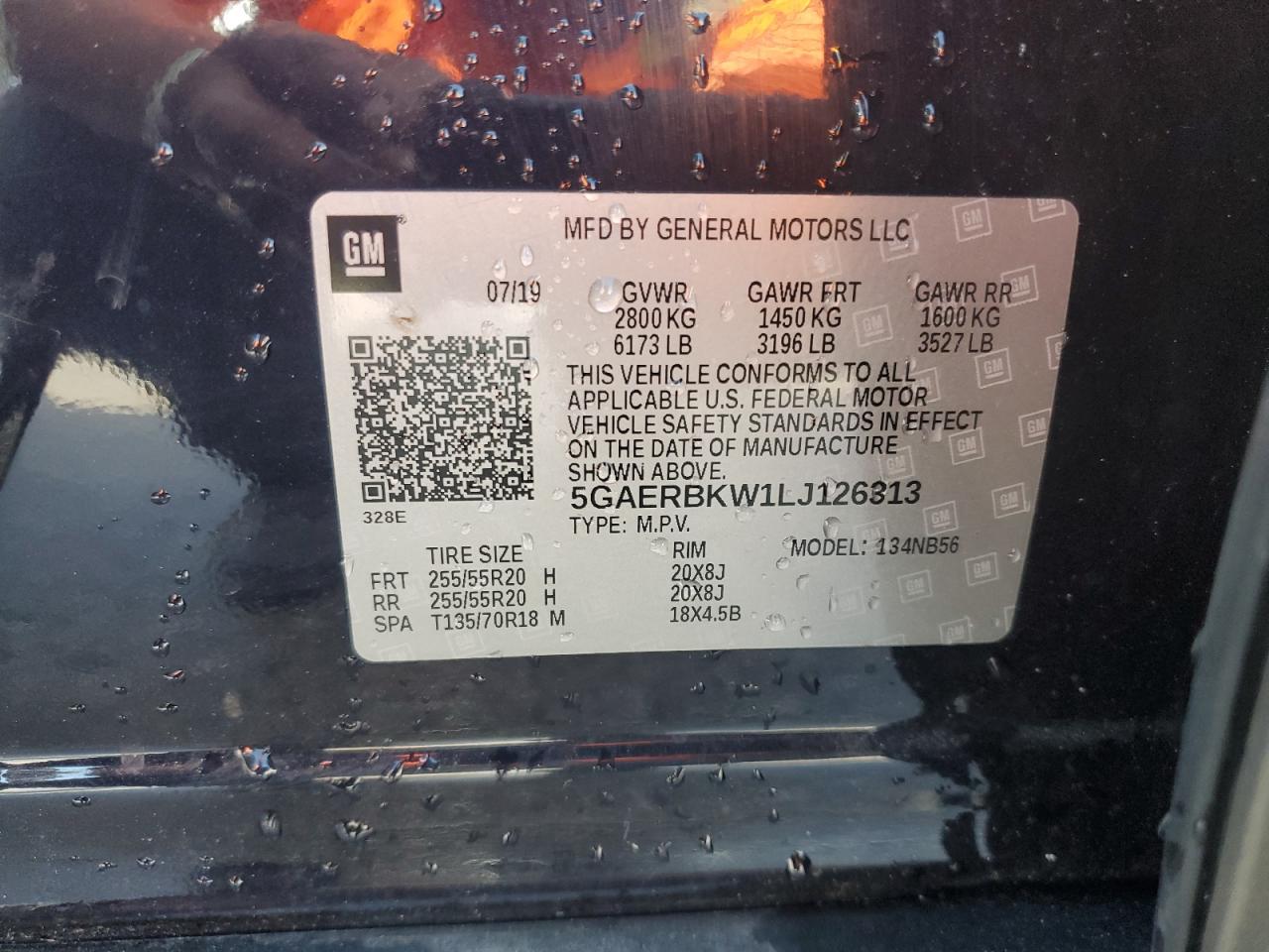 2020 Buick Enclave Essence VIN: 5GAERBKW1LJ126313 Lot: 60477595