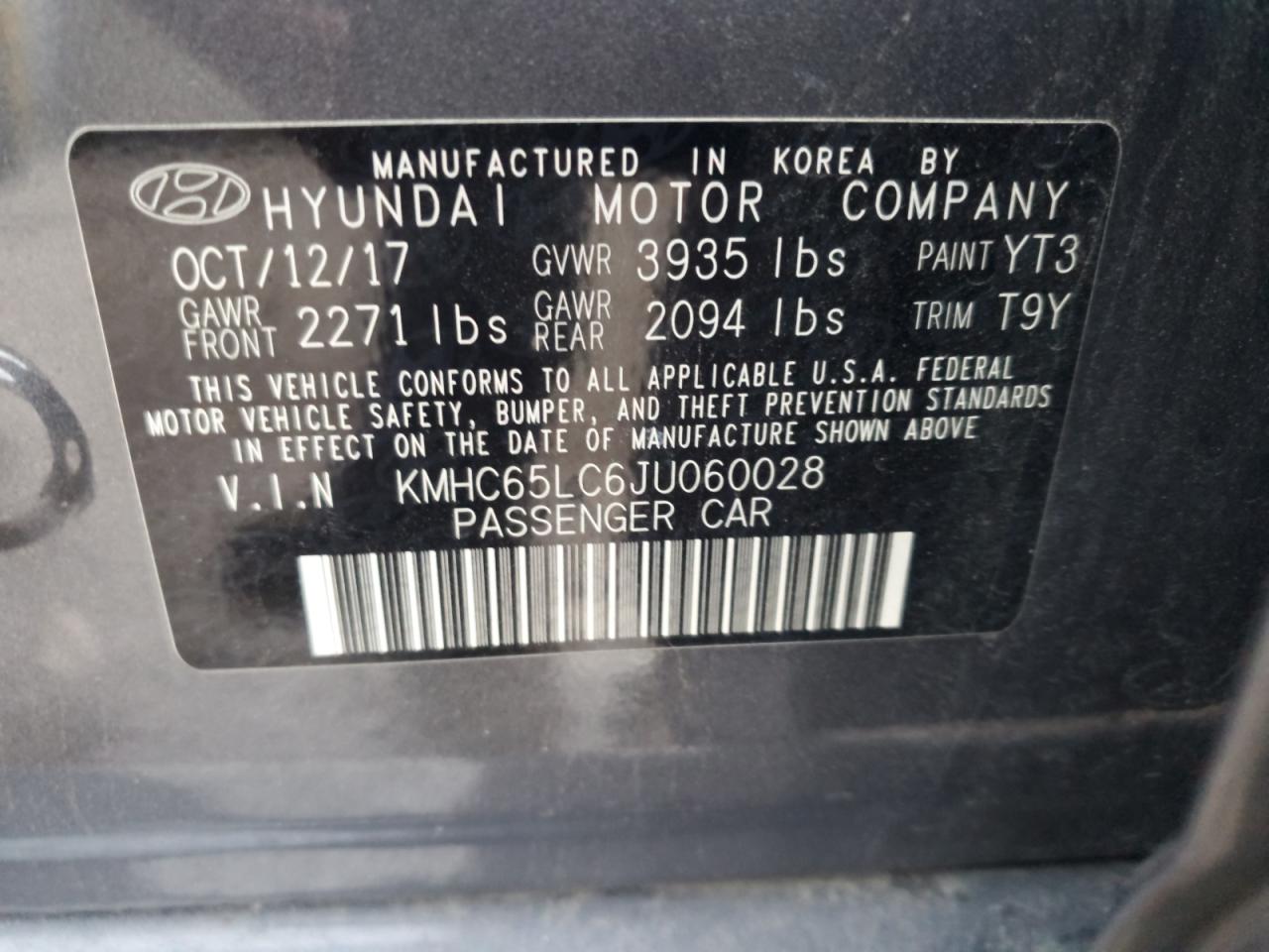 2018 Hyundai Ioniq Blue VIN: KMHC65LC6JU060028 Lot: 61590425