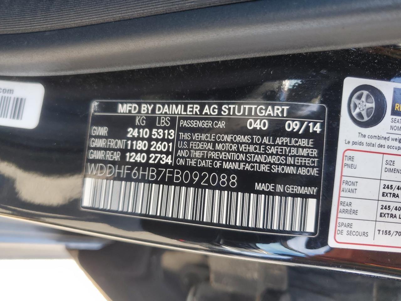 2015 Mercedes-Benz E 400 4Matic VIN: WDDHF6HB7FB092088 Lot: 62235475