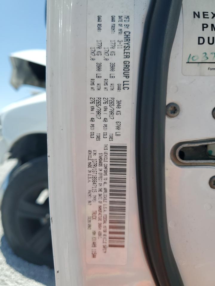 2011 Dodge Ram 1500 VIN: 1D7RV1GT1BS647115 Lot: 62423685