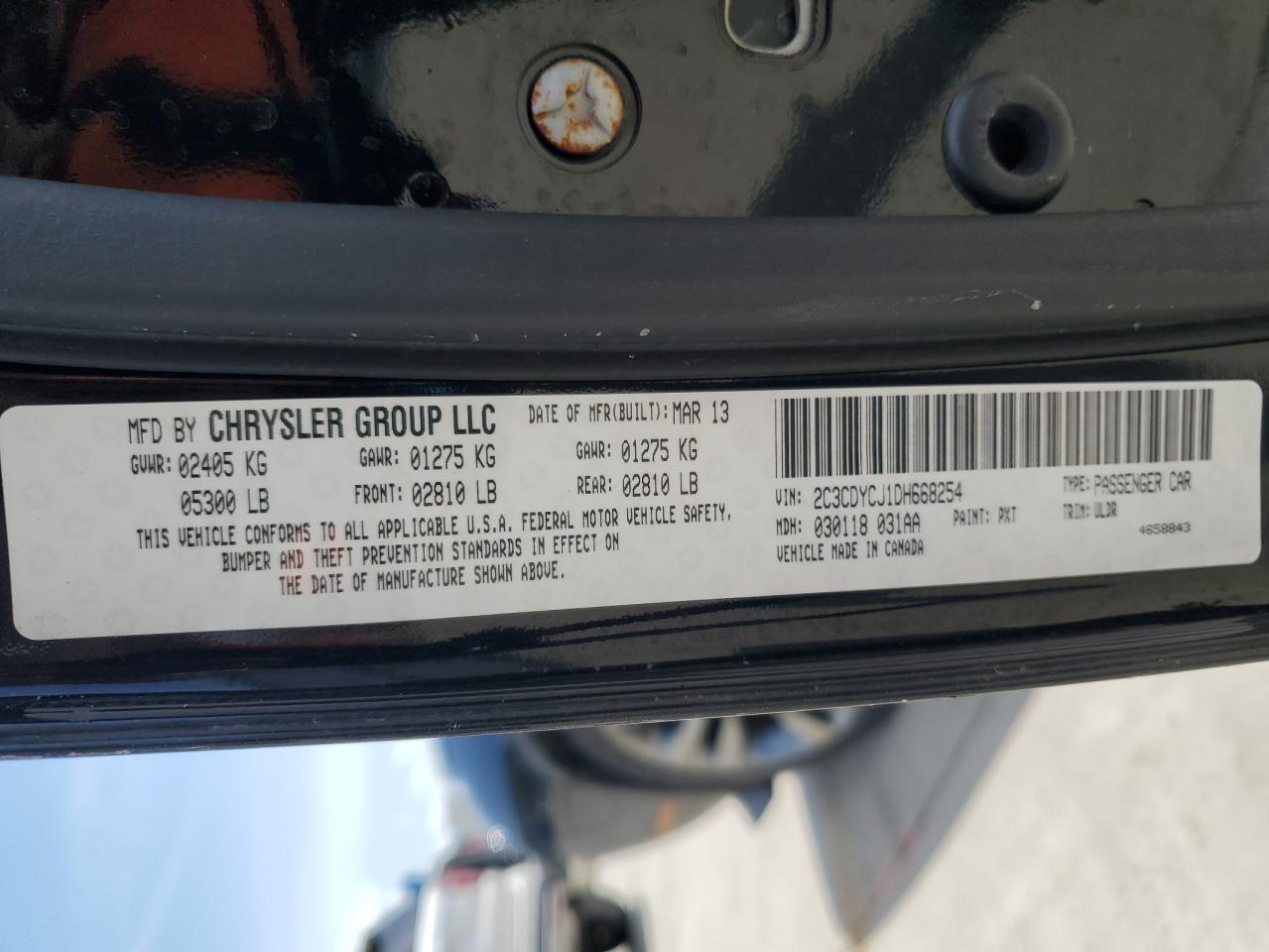 2013 Dodge Challenger Srt-8 VIN: 2C3CDYCJ1DH668254 Lot: 62082365