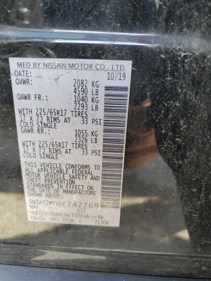2020 Nissan Rogue S VIN: 5N1AT2MTXLC742769 Lot: 61949385