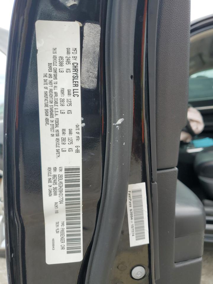 2008 Dodge Charger R/T VIN: 2B3LA53H28H317764 Lot: 63096475