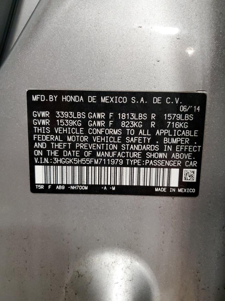 2015 Honda Fit Lx VIN: 3HGGK5H55FM711979 Lot: 62756625