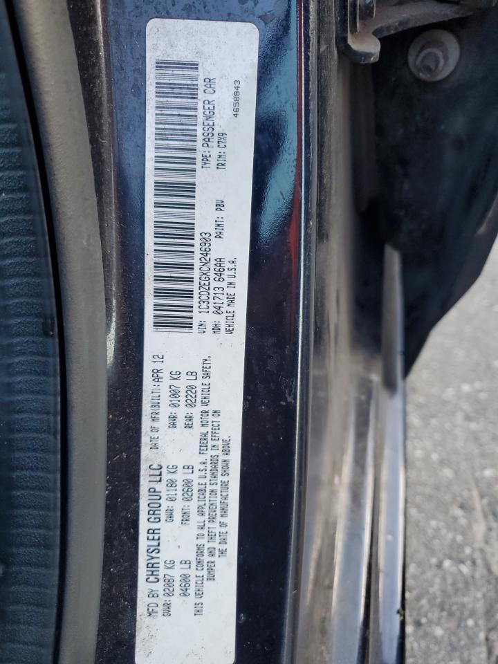 2012 Dodge Avenger Sxt VIN: 1C3CDZEGXCN246903 Lot: 62230265