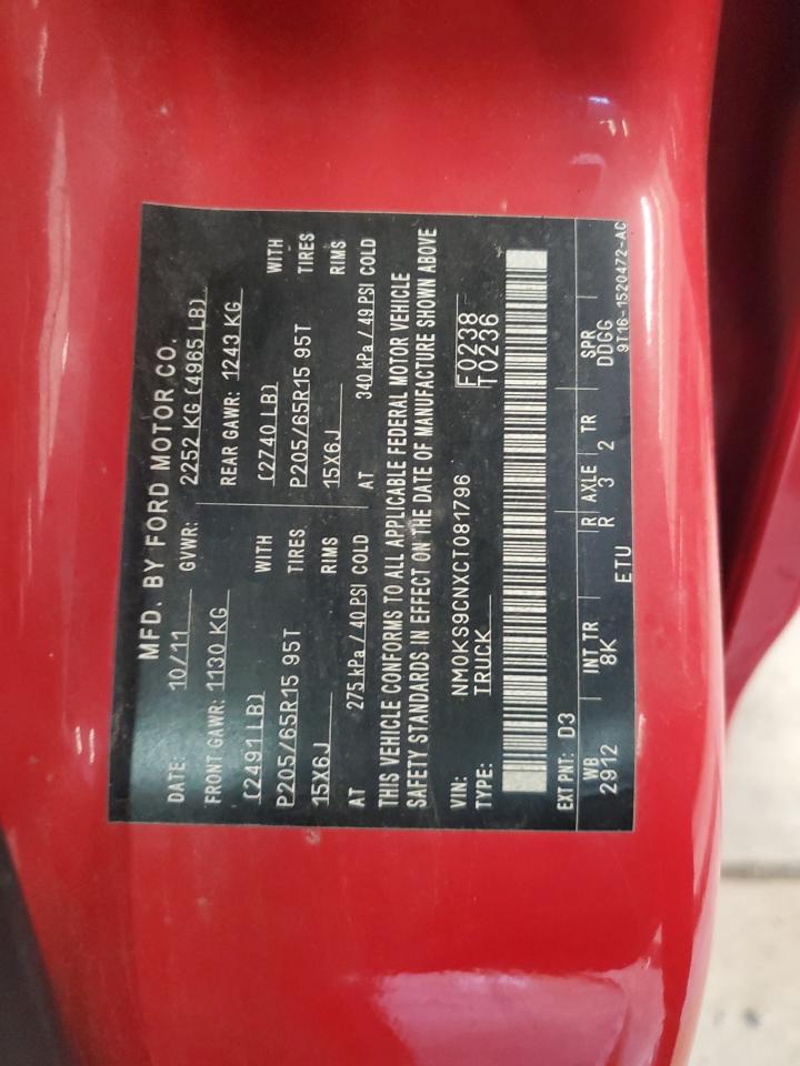 2012 Ford Transit Connect Xlt Premium VIN: NM0KS9CNXCT081796 Lot: 61925355