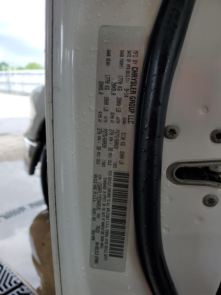 2014 Ram 1500 Slt VIN: 1C6RR7LT7ES469181 Lot: 61465495