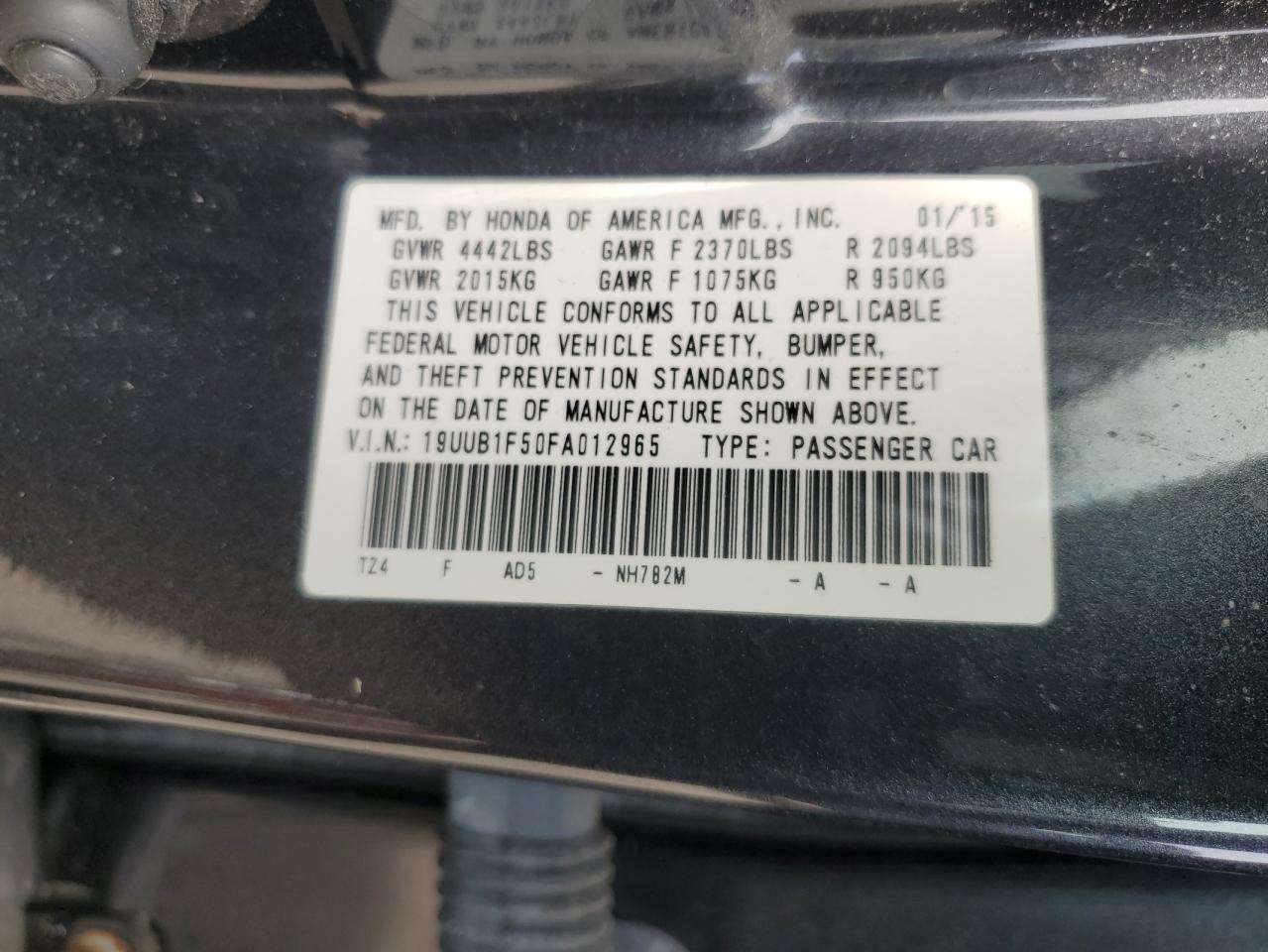 2015 Acura Tlx Tech VIN: 19UUB1F50FA012965 Lot: 61683245
