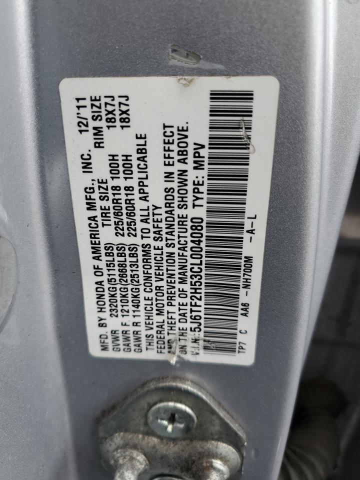 2012 Honda Crosstour Exl VIN: 5J6TF2H53CL004080 Lot: 61109035