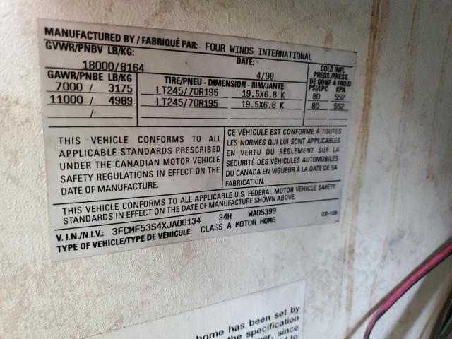 1999 FORD F550 SUPER DUTY STRIPPED CHASSIS  
