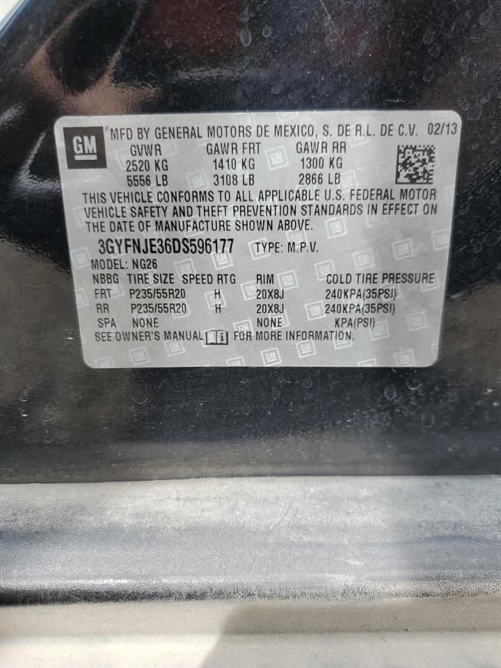 2013 Cadillac Srx Premium Collection VIN: 3GYFNJE36DS596177 Lot: 61593995