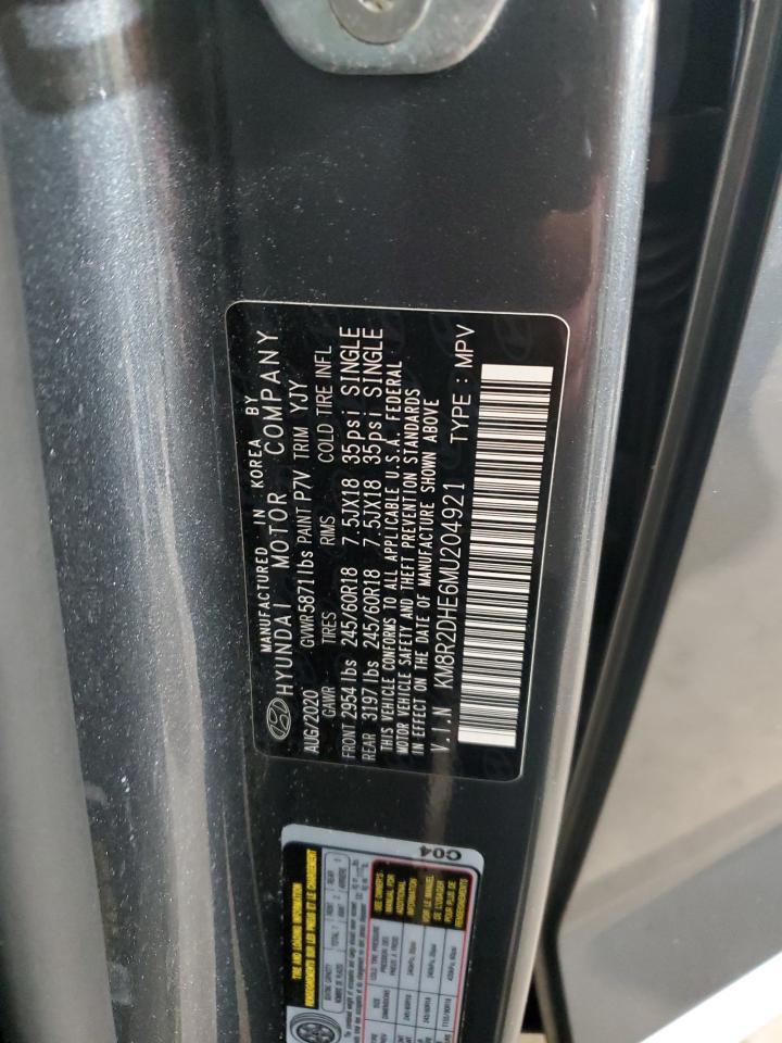 2021 Hyundai Palisade Sel VIN: KM8R2DHE6MU204921 Lot: 59254385
