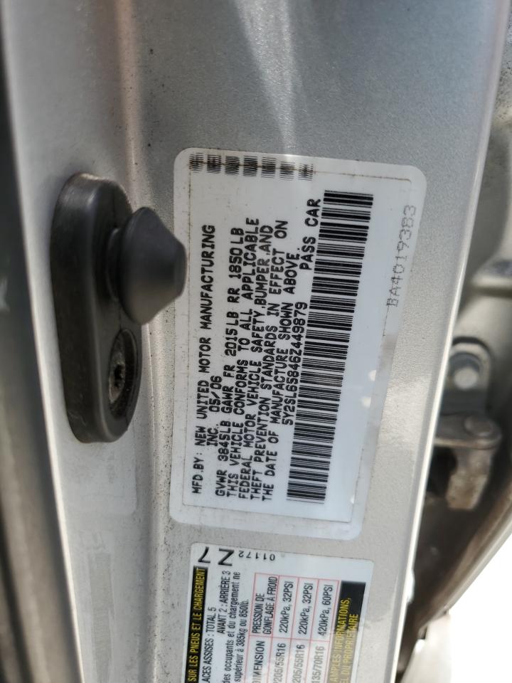 2006 Pontiac Vibe VIN: 5Y2SL65846Z449879 Lot: 62374075