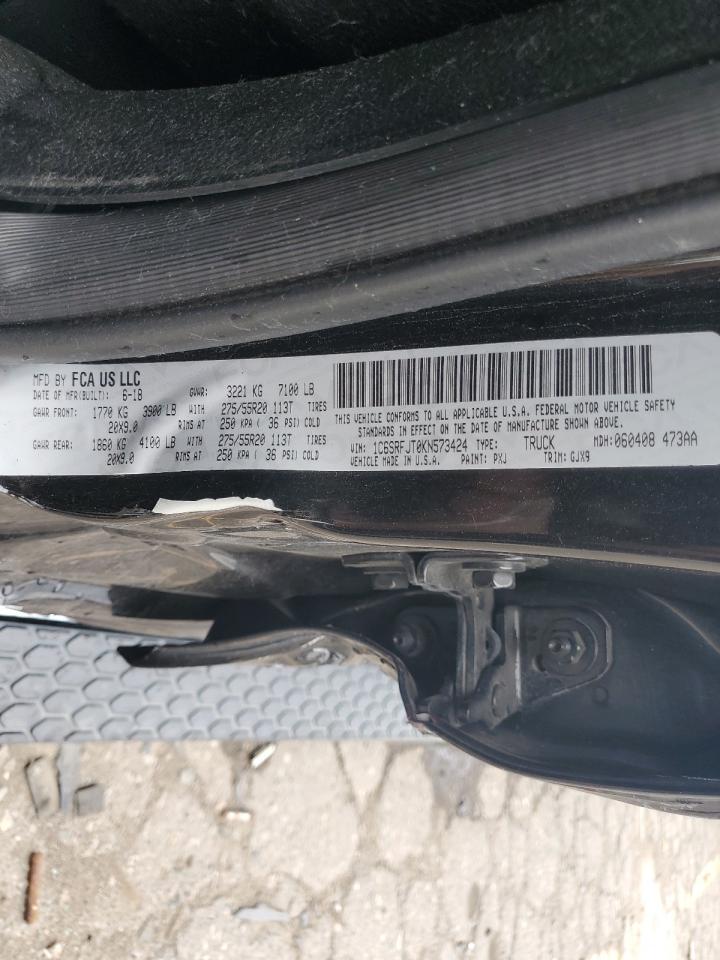 RAM 1500 2019 VIN 1C6SRFJT0KN573424 zdjęcie 13