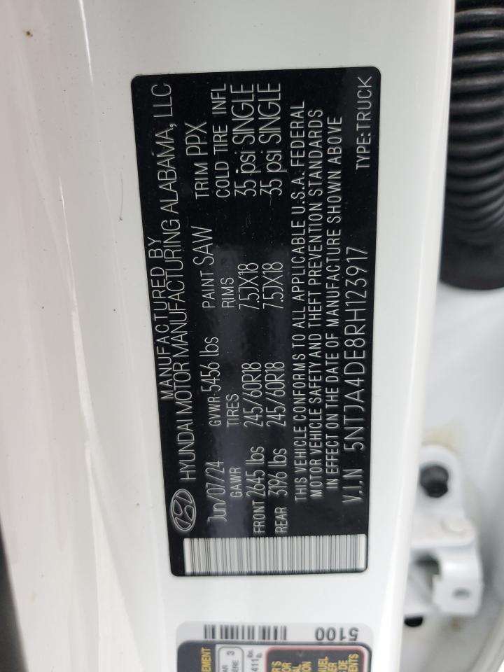 2024 Hyundai Santa Cruz Se VIN: 5NTJA4DE8RH123917 Lot: 62764915