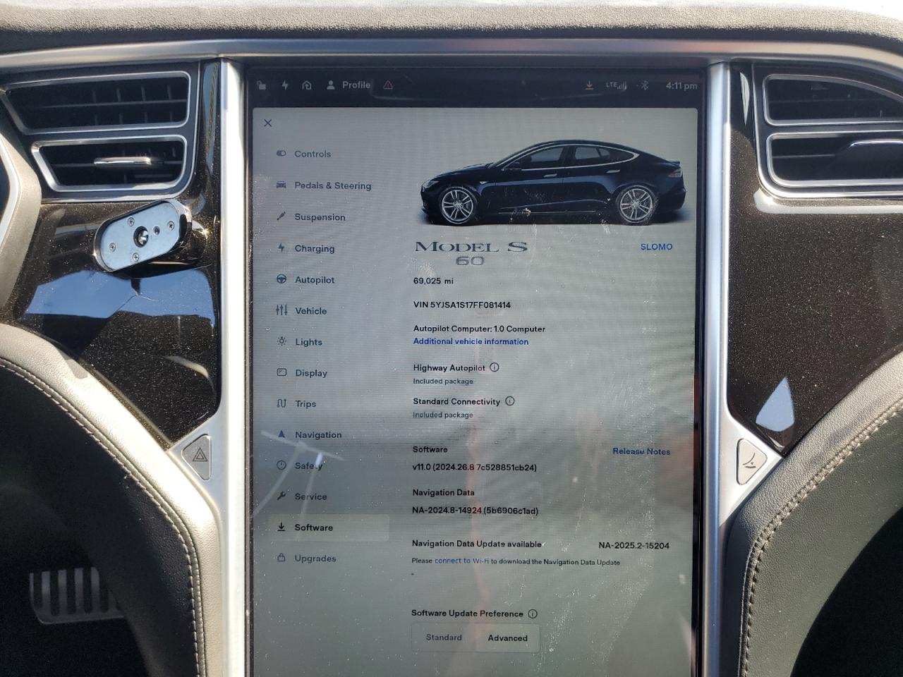 2015 Tesla Model S 60 VIN: 5YJSA1S17FF081414 Lot: 61811505