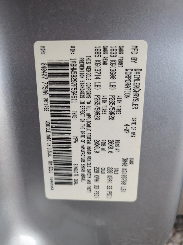 2007 Chrysler Aspen Limited VIN: 1A8HW58297F564511 Lot: 62139965