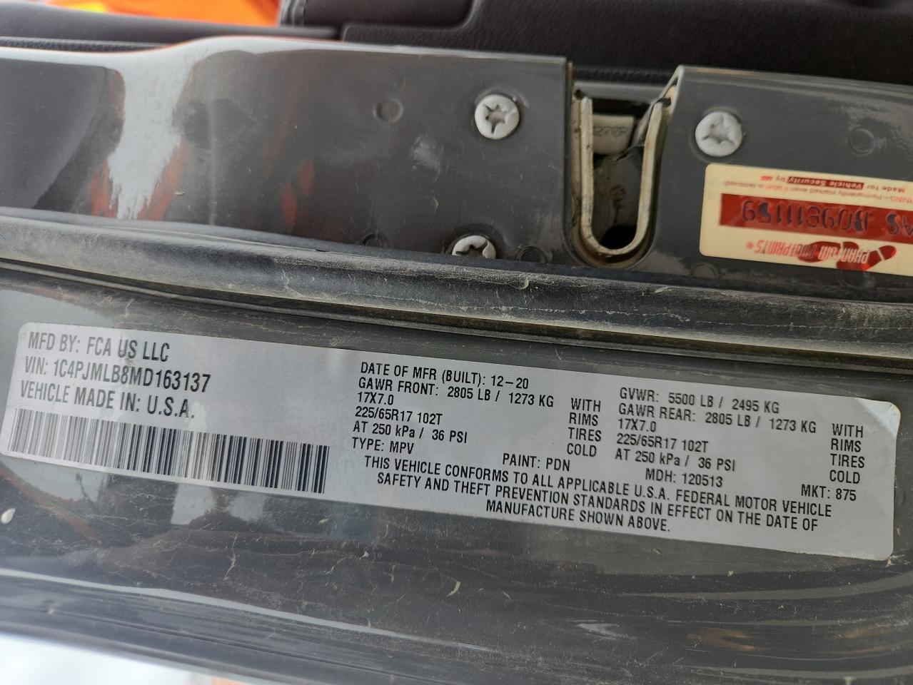 JEEP GRAND CHER 2021 VIN 1C4PJMLB8MD163137 zdjęcie 12