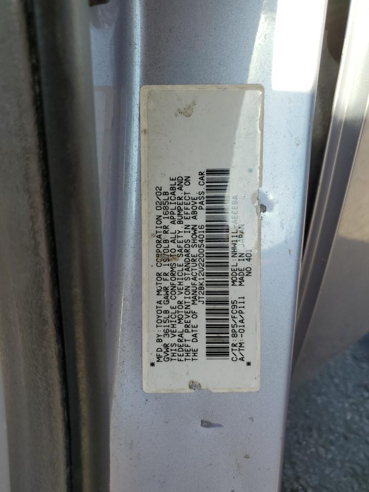 2002 Toyota Prius VIN: JT2BK12U220054016 Lot: 61674745