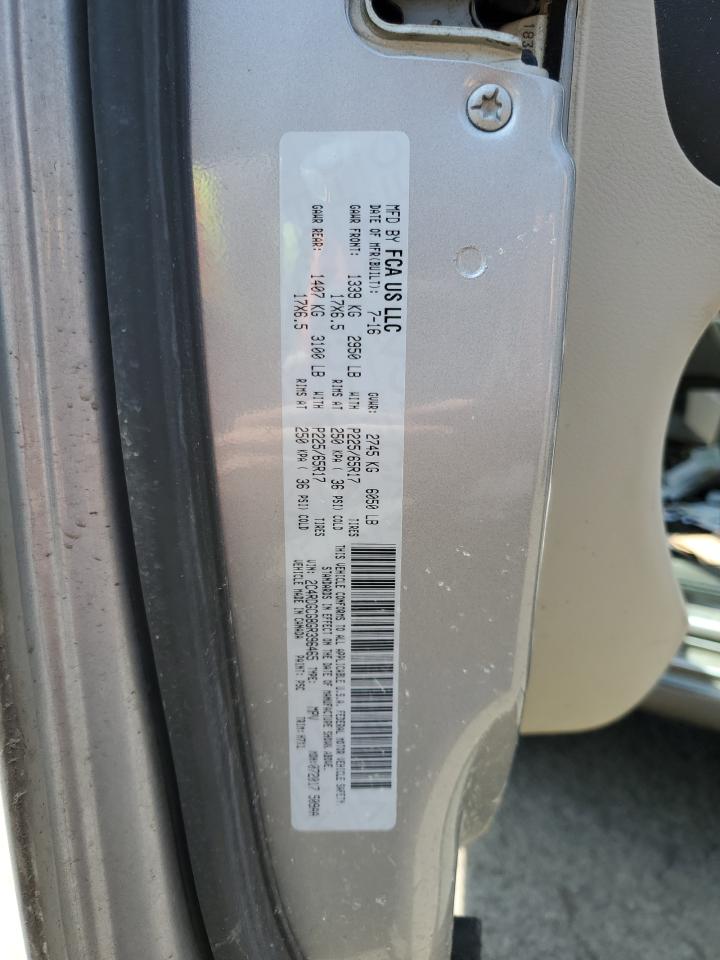 2016 Dodge Grand Caravan Sxt VIN: 2C4RDGCG8GR396465 Lot: 60878355