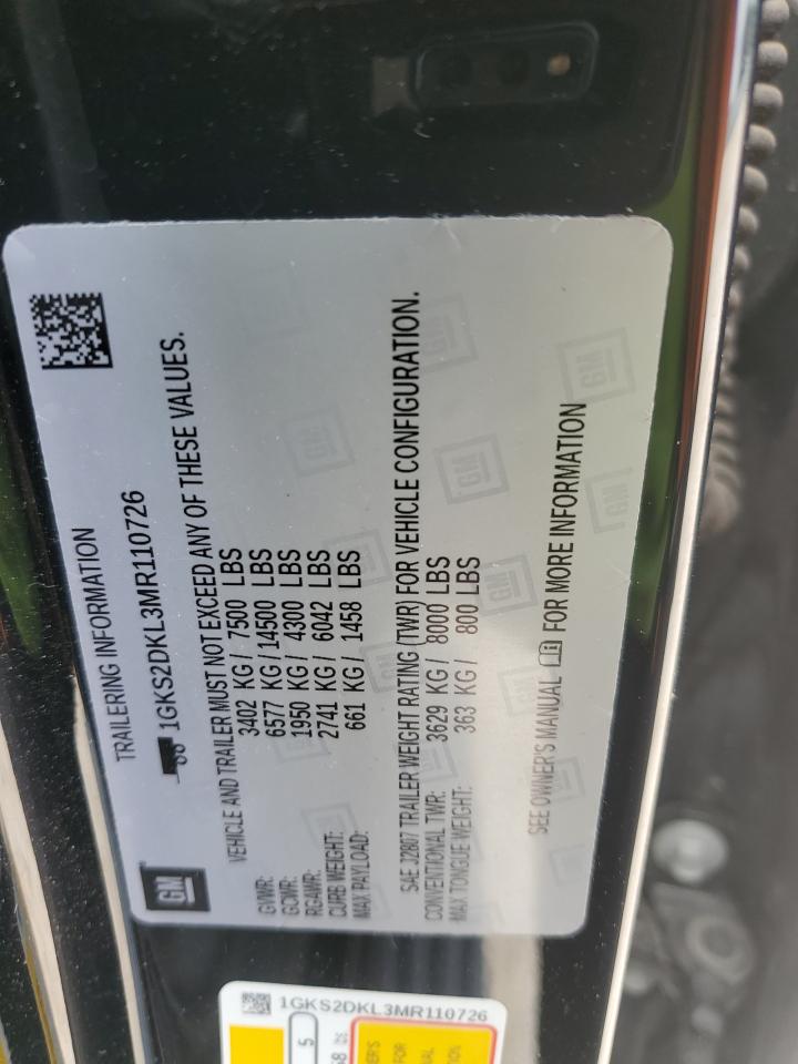2021 GMC Yukon Denali VIN: 1GKS2DKL3MR110726 Lot: 62725815
