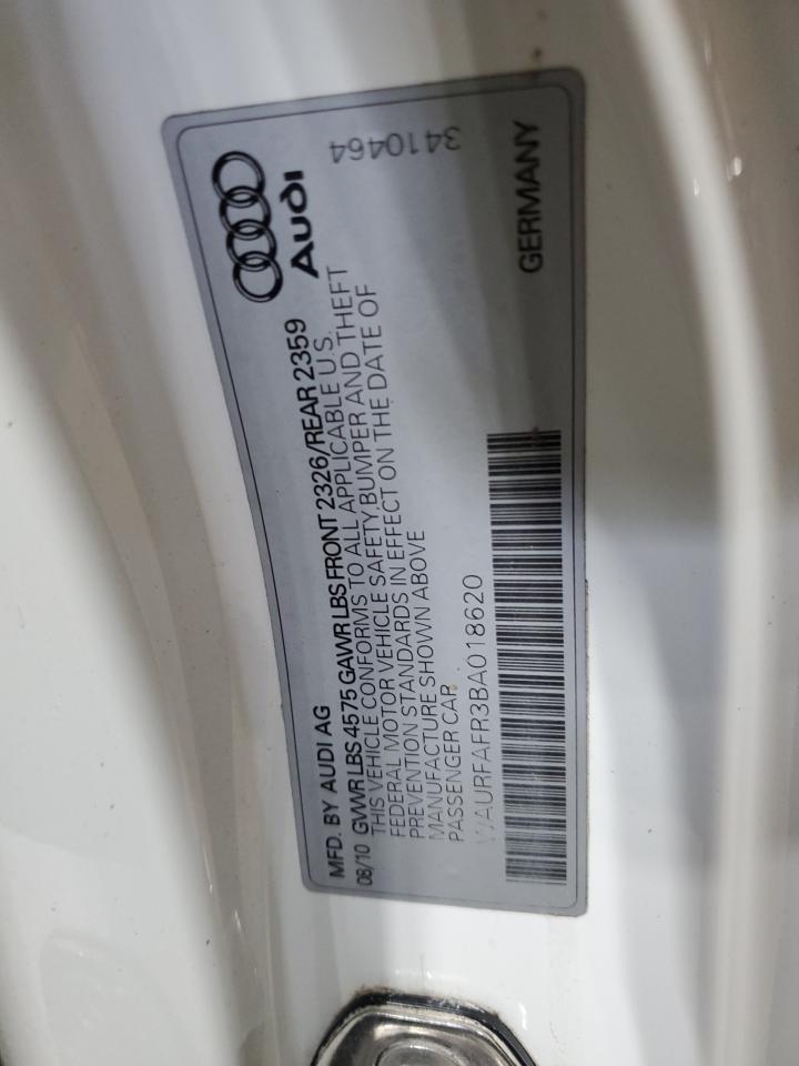 2011 Audi A5 Premium Plus VIN: WAURFAFR3BA018620 Lot: 62103635