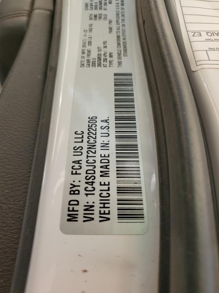 2022 Dodge Durango R/T VIN: 1C4SDJCT2NC222506 Lot: 61161785