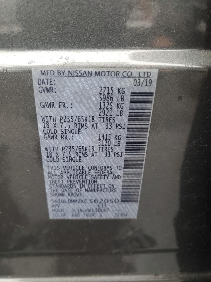 2019 Infiniti Qx60 Luxe VIN: 5N1DL0MM2KC562050 Lot: 59340555